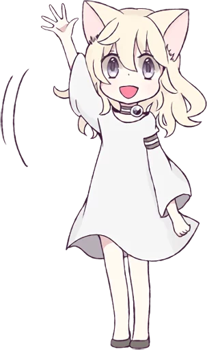👋 Стикер «White Cat Girl» для Telegram