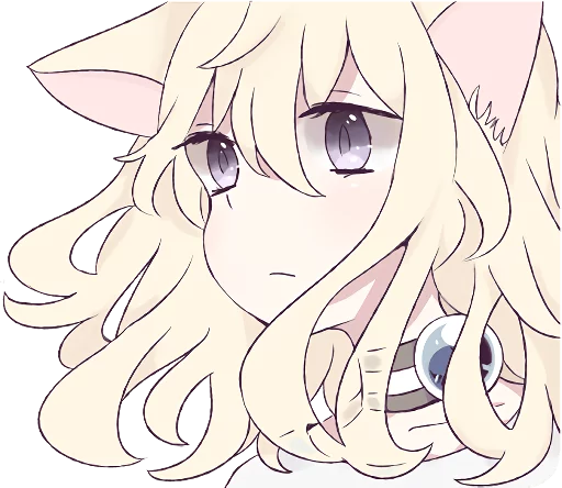 😐 Стикер «White Cat Girl» для Telegram