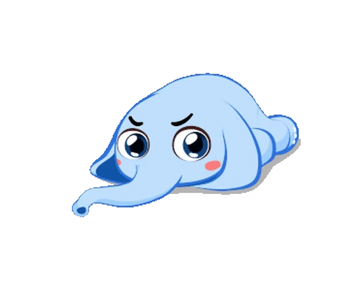 🐷 Стикер «Little Blue Elephant» для Telegram
