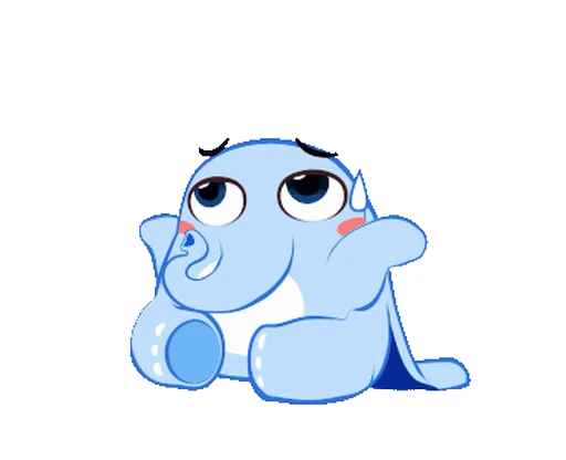 🤷‍♀ Стикер «Little Blue Elephant» для Telegram