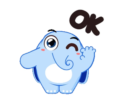 👌 Стикер «Little Blue Elephant» для Telegram