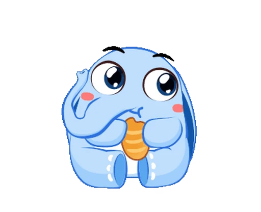 🥖 Стикер «Little Blue Elephant» для Telegram