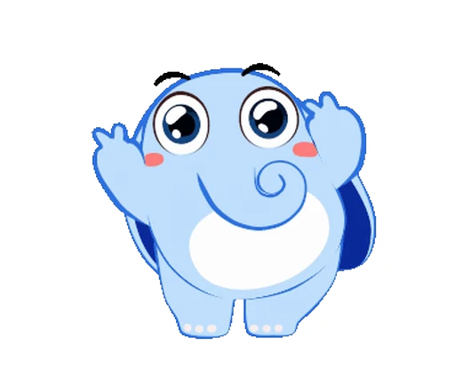 💃 Стикер «Little Blue Elephant» для Telegram