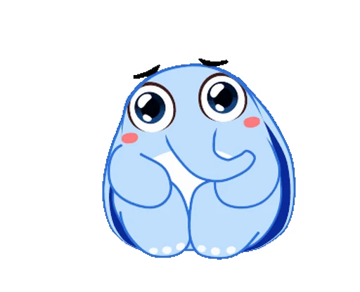 😦 Стикер «Little Blue Elephant» для Telegram