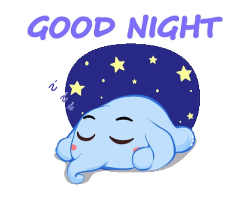 🌠 Стикер «Little Blue Elephant» для Telegram