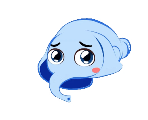 🥺 Стикер «Little Blue Elephant» для Telegram