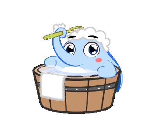 🛁 Стикер «Little Blue Elephant» для Telegram