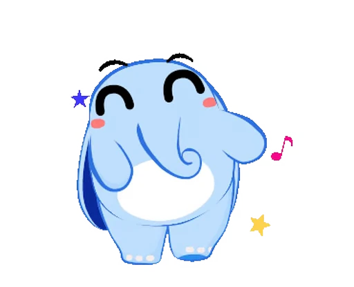 🎶 Стикер «Little Blue Elephant» для Telegram