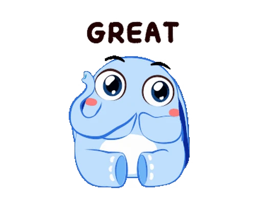 👏 Стикер «Little Blue Elephant» для Telegram