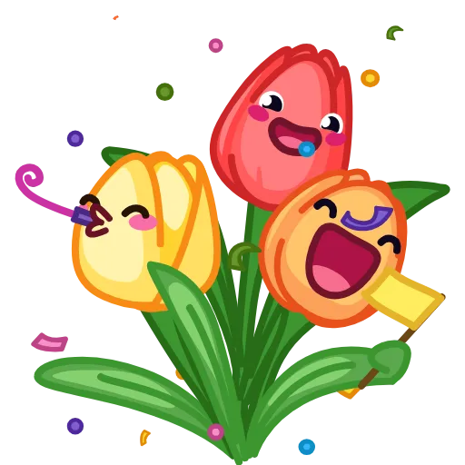 🥳 Стикер «Live Flowers» для Telegram
