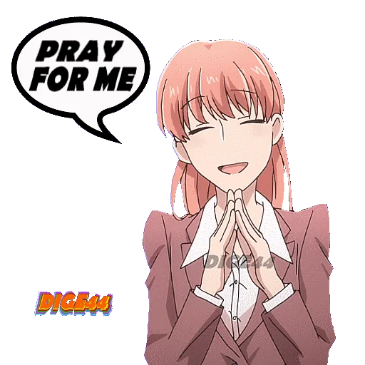 🙏 Стикер «LOVE IS HARD FOR OTAKU» для Telegram