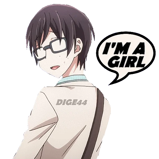 🧔‍♀️ Стикер «LOVE IS HARD FOR OTAKU» для Telegram