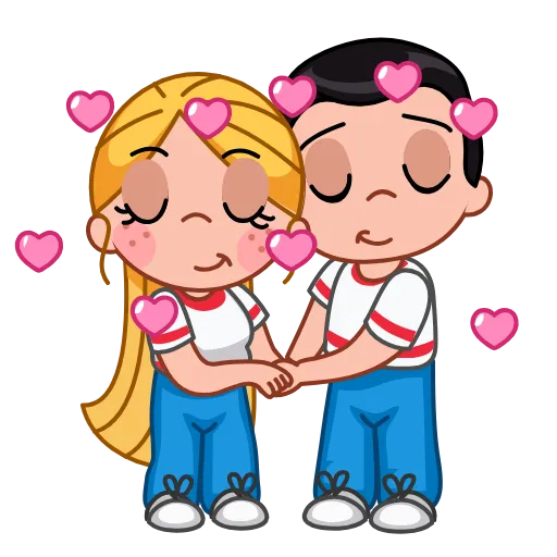 😘 Стикер «Lover couple» для Telegram