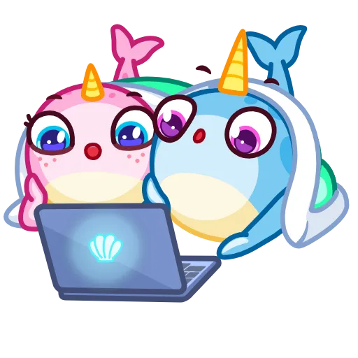 🍿 Стикер «Narwhalentine» для Telegram
