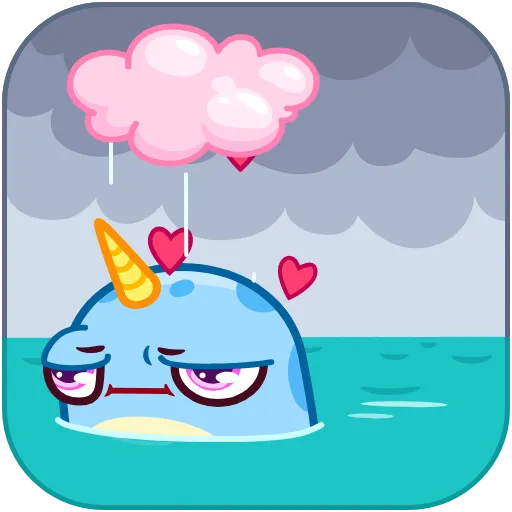 😑 Стикер «Narwhalentine» для Telegram