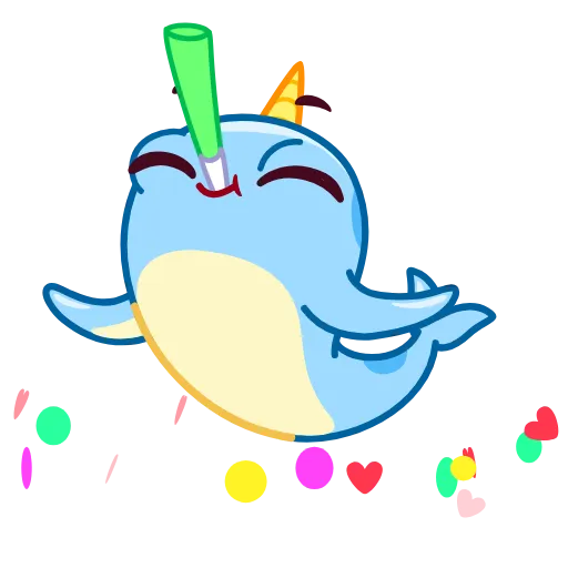 🥳 Стикер «Narwhalentine» для Telegram