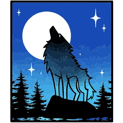 🌕 Эмодзи «Волчара» для Telegram
