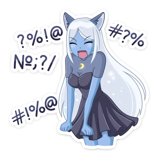 😠 Стикер «Лунная Мелани» для Telegram