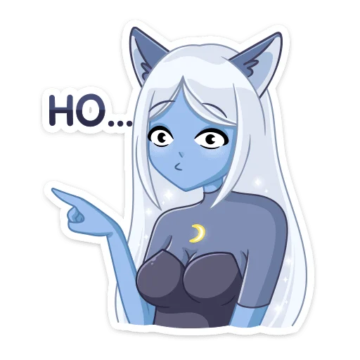 😧 Стикер «Лунная Мелани» для Telegram
