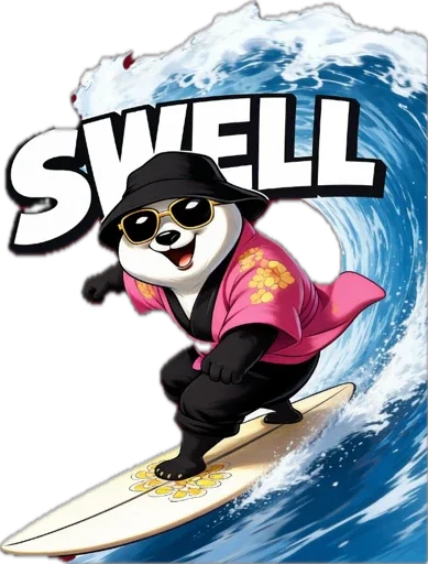 🏄‍♂️ Стикер «Lunky Panda» для Telegram