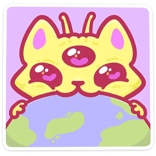🐱 Стикер «Лёлик — инопланетный кот. И он конечно, планирует захватить Землю&;» для Telegram
