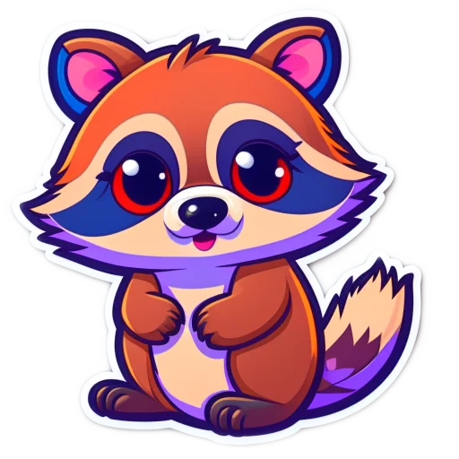 🦝 Стикер «милые звери cute animals» для Telegram