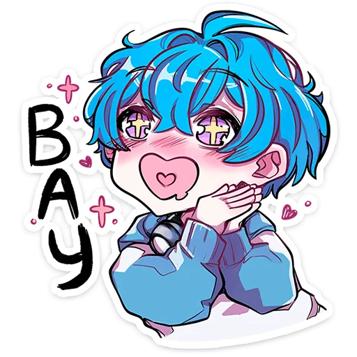 🥰 Стикер «Малин-тян и Джем-кун» для Telegram