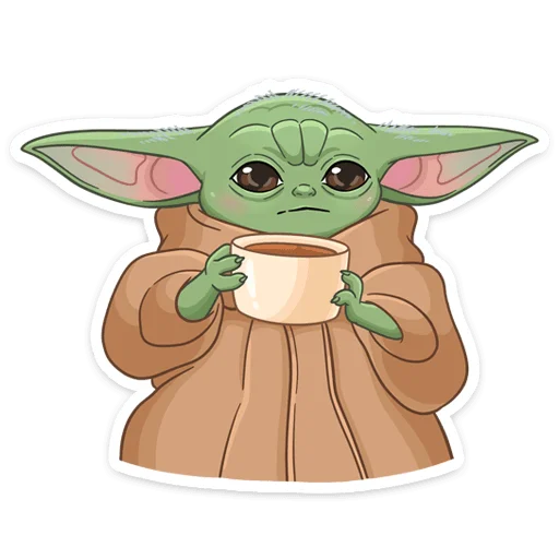 ☕️ Стикер «Мандалорец Малыш» для Telegram