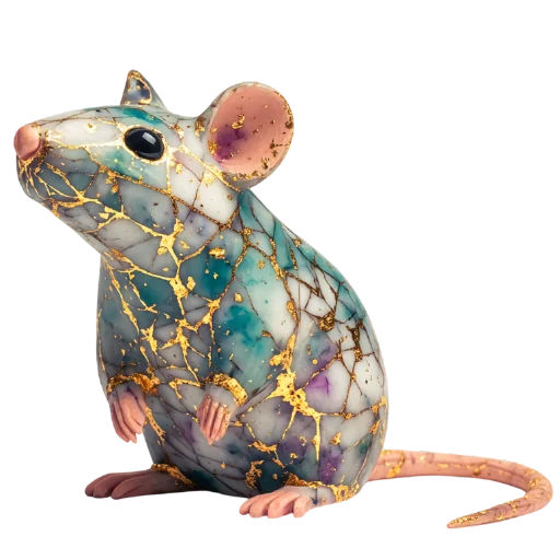🐭 Стикер «мрамор и золото» для Telegram