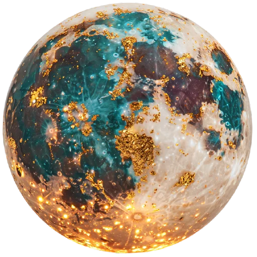 🌕 Стикер «мрамор и золото» для Telegram