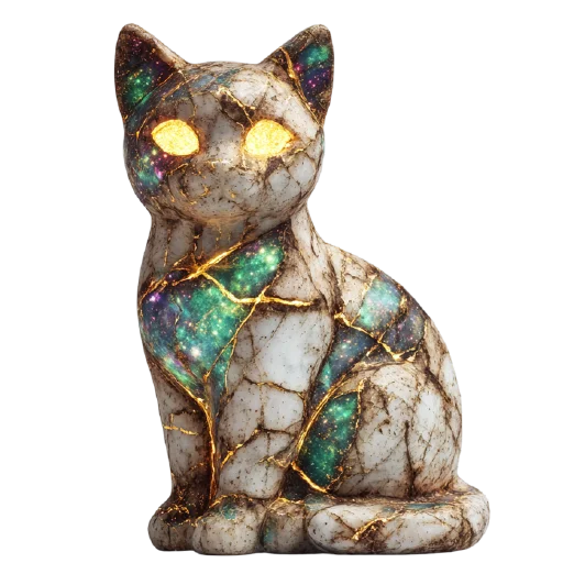 🐱 Стикер «мрамор и золото» для Telegram