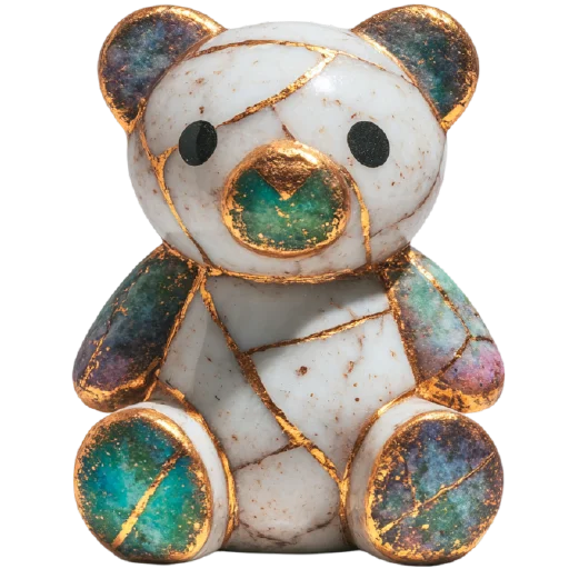 🐻 Стикер «мрамор и золото» для Telegram