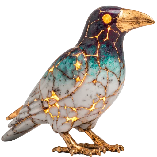 🐦‍⬛️ Стикер «мрамор и золото» для Telegram