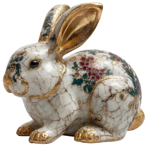🐰 Стикер «мрамор и золото» для Telegram