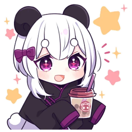 🧋 Стикер «Panda Girl» для Telegram
