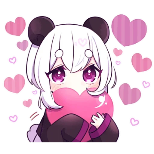 ❤️ Стикер «Panda Girl» для Telegram