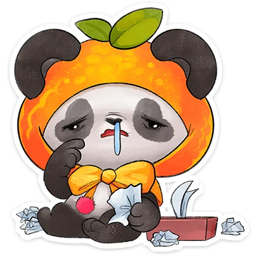 🐼 Стикер «Оранжевая панда Мей-мей» для Telegram