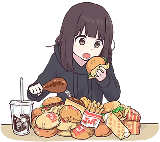 🍔 Стикер «Menhera-chan 2» для Telegram