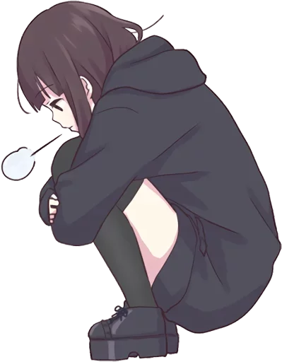 😢 Стикер «Menhera-chan-creditless» для Telegram