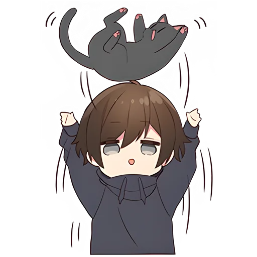 🐱 Стикер «Менхера-кун 9» для Telegram