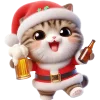 🍺 Эмодзи «Новогодний котик» для Telegram