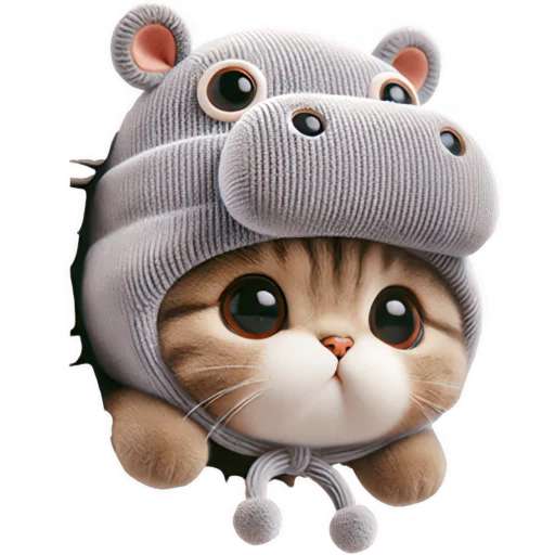 Стикерпак Котик бегемотик для Telegram — скачать