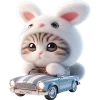 🚗 Эмодзи «Мяу кролик» для Telegram