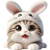 😂 Эмодзи «Мяу кролик» для Telegram