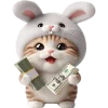 🤑 Эмодзи «Мяу кролик» для Telegram