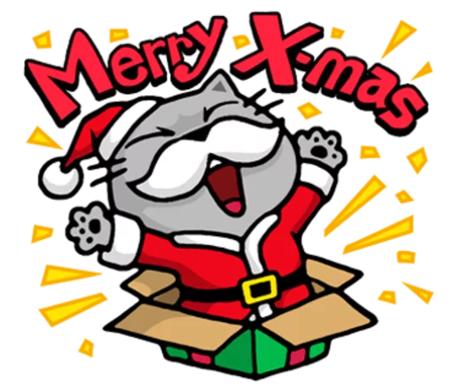 Стикерпак Meow ! Merry Christmas &amp; Happy New Year для Telegram — скачать