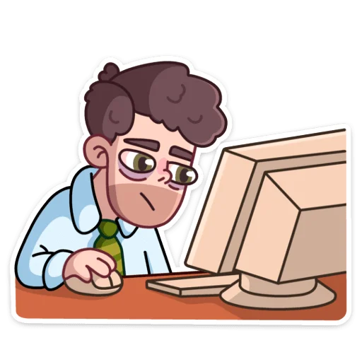 🤵 Стикер «Майкл покажет вам, что на работе можно не только скучать&;» для Telegram