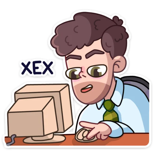 🤵 Стикер «Майкл покажет вам, что на работе можно не только скучать&;» для Telegram