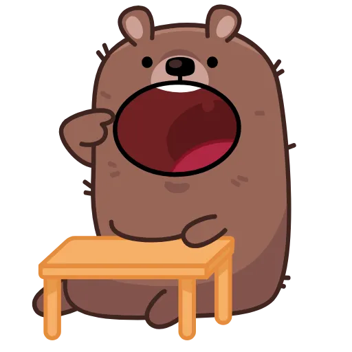 🍽 Эмодзи «Анимированный набор эмоджи с Мишкой Михаилом из ВК» для Telegram