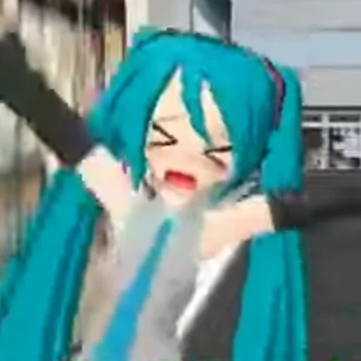 😵 Стикер «Old MMD Miku» для Telegram